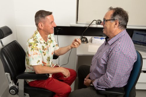 patient asking ocularist questions about adjusting to an artificial eye