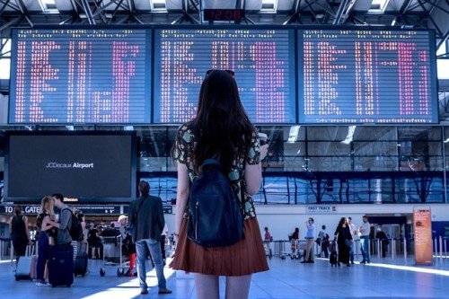 woman travelling with a prosthetic eye